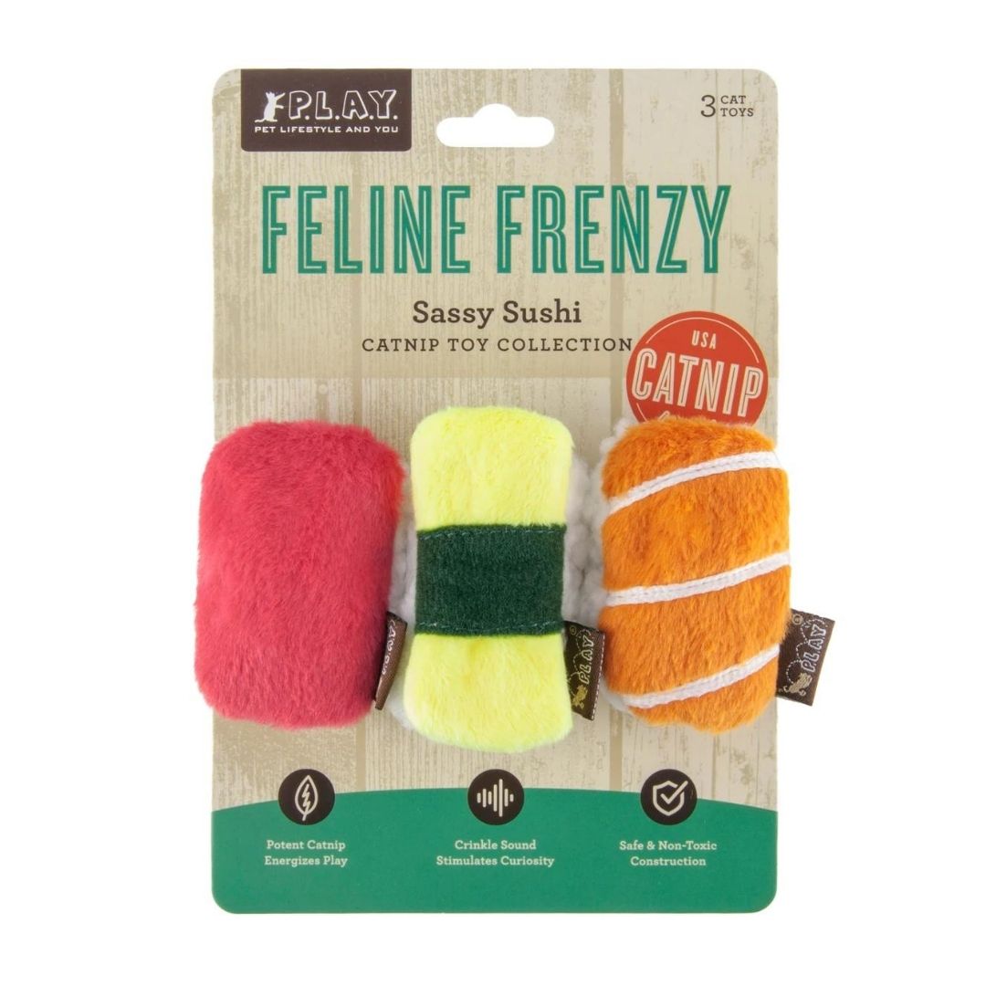 Feline Frenzy Sushi Cat Toy Set of 3