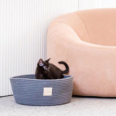 FuzzYard Life Rope Basket Bed In Slate Grey 2