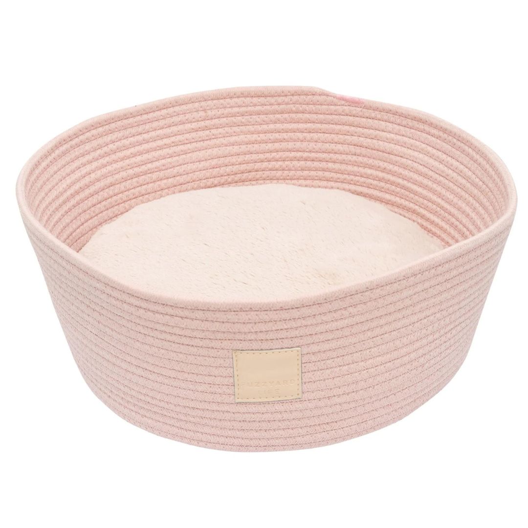 FuzzYard Life Rope Basket Bed In Soft Blush Pink