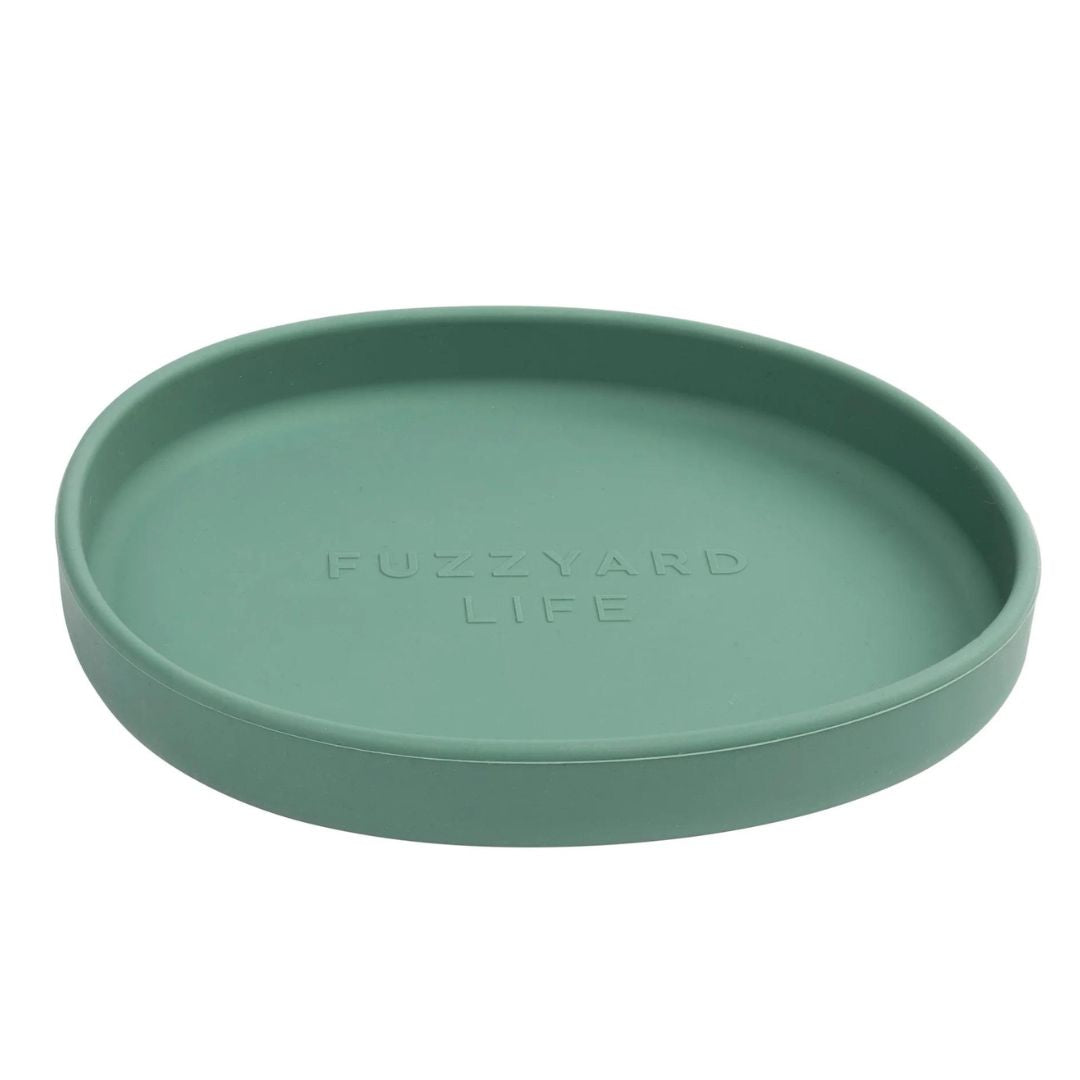 FuzzYard Life Silicone Cat Dish In Myrtle Green