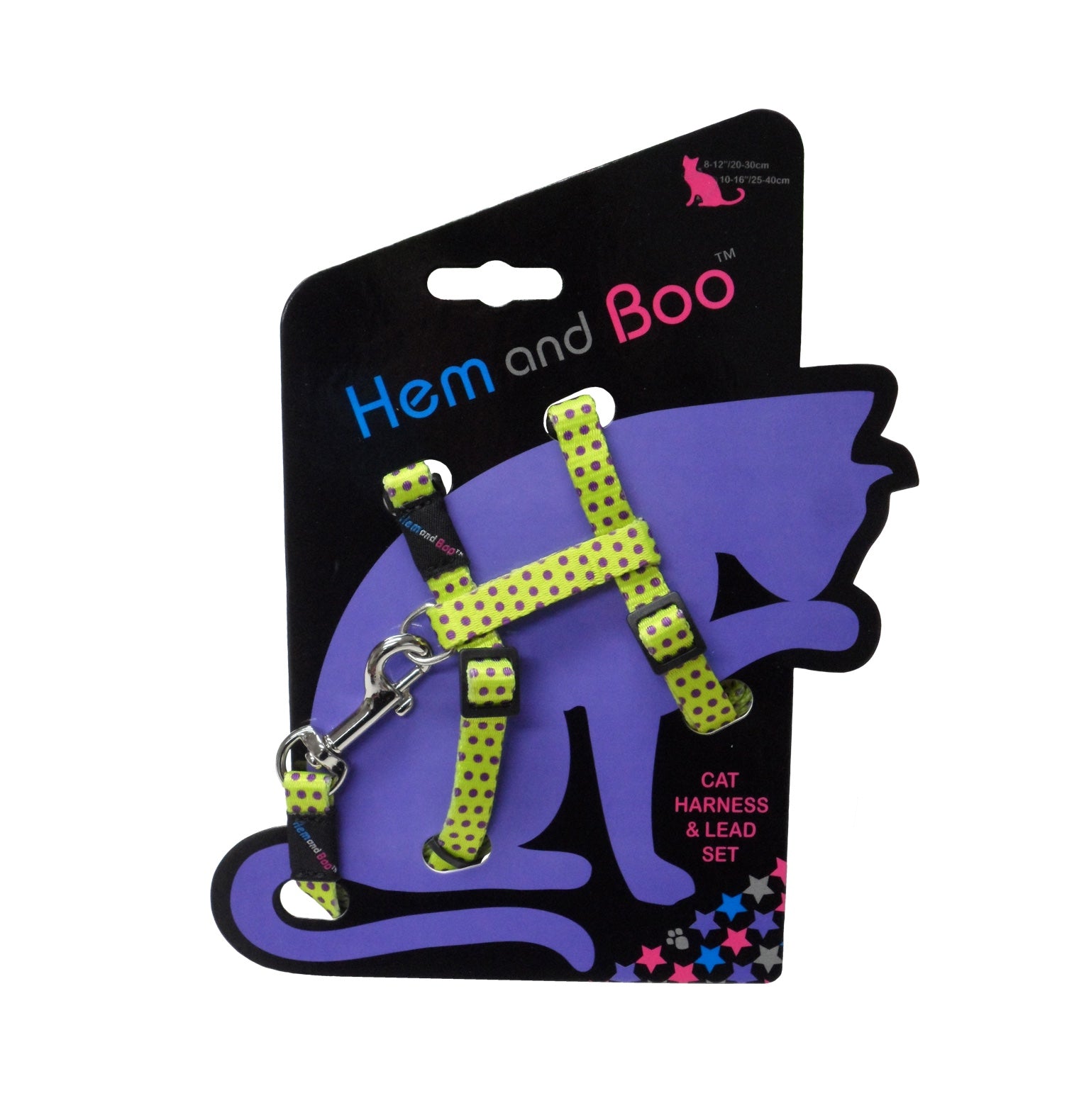 Hem and Boo Yellow Spotty Cat Harness & Lead Set