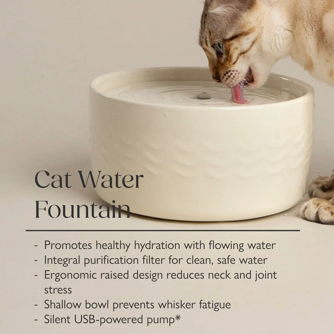 Icon Cat Water Fountain 20cm - Cream 