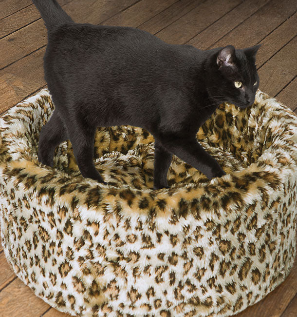 Leopard Print Cat Cosy Bed by Danish Design