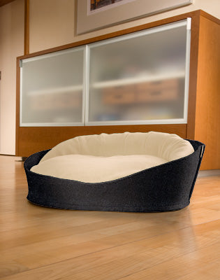 Luxury Arena Felt Fleece Cat Bed Anthracite Cream