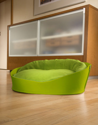 Luxury Arena Felt Fleece Cat Bed Green