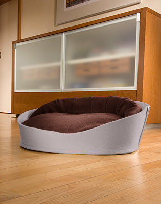 Luxury Arena Felt Fleece Cat Bed Grey Brown