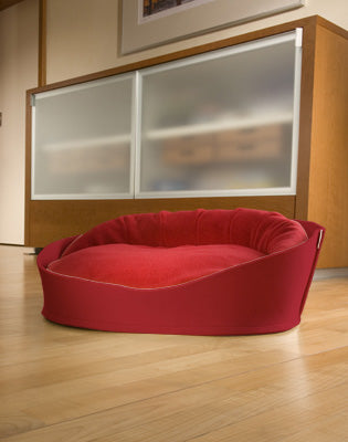 Luxury Arena Felt Fleece Cat Bed red