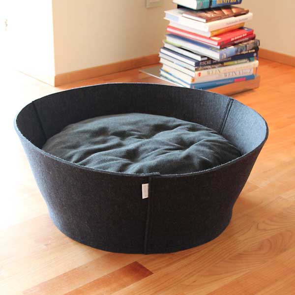 Luxury Credo Felt Cat Bed Anthracite Graphite
