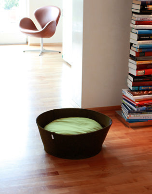 Luxury Credo Felt Cat Bed Brown green