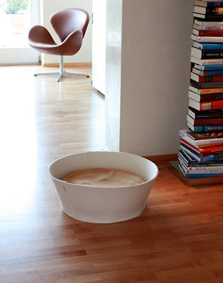 Luxury Credo Felt Cat Bed Cream Caramel