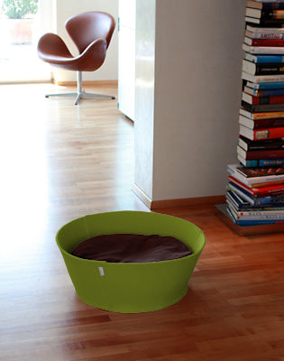 Luxury Credo Felt Cat Bed Green Brown