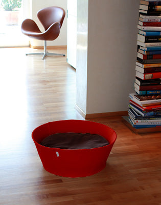 Luxury Credo Felt Cat Bed Red Brown