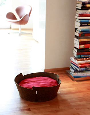 Luxury Lido Felt Cat Bed Brown Red
