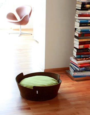 Luxury Lido Felt Cat Bed Brown green