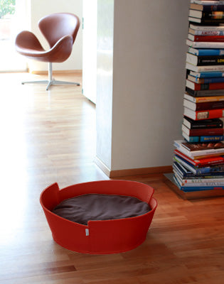 Luxury Lido Felt Cat Bed Red Brown