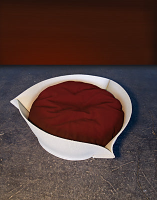 Luxury Nook Felt Cat Bed Cream Red