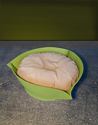 Luxury Nook Felt Cat Bed Green Caramel