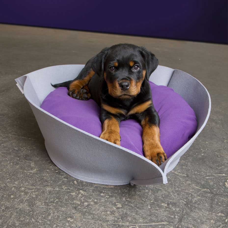 Luxury Nook Felt Cat Bed Grey Violet