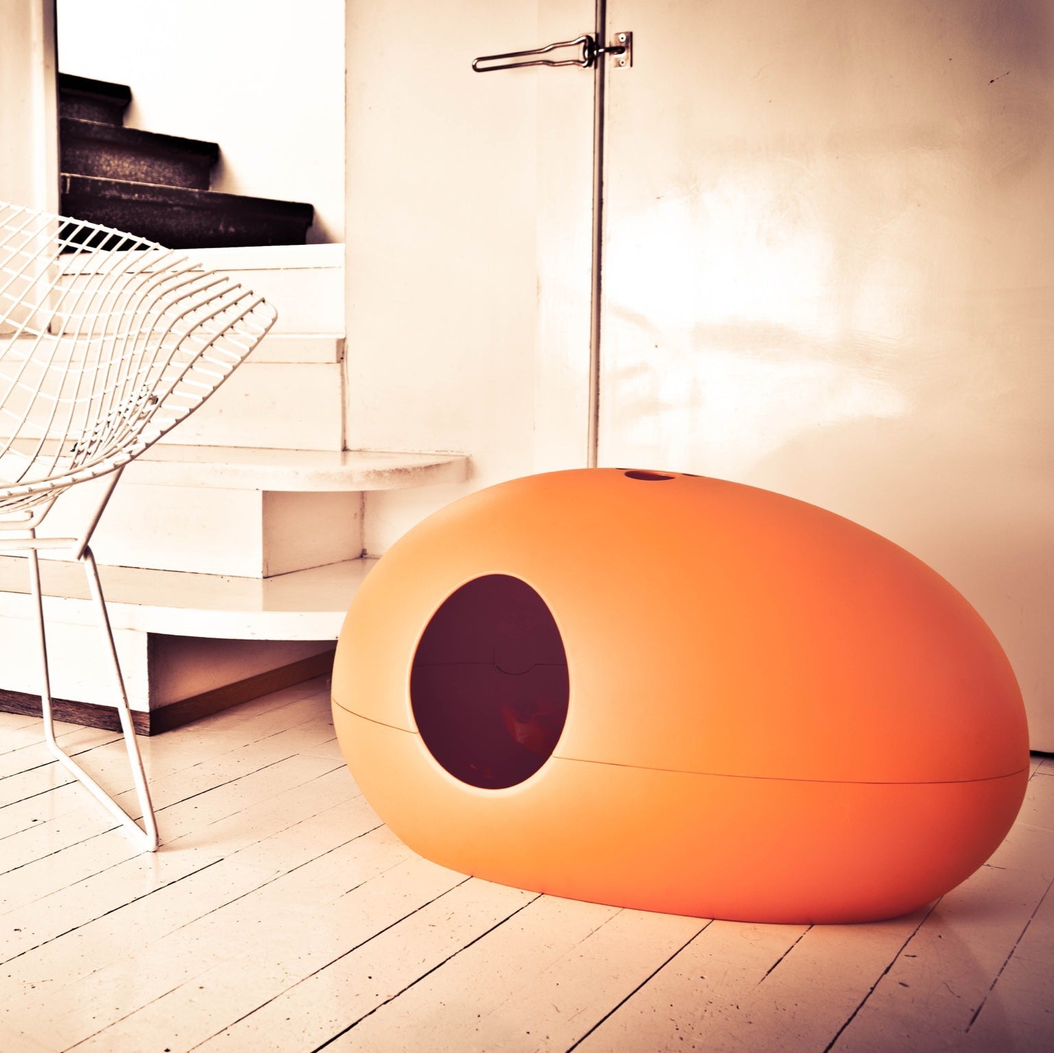 Luxury Orange Poopoopeedo Cat Litter Box 2