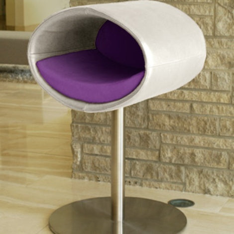 Luxury Rondo Faux Leather Cat Stand white