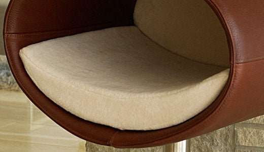 Luxury Rondo Real Leather Cat Stand Brown and Cream