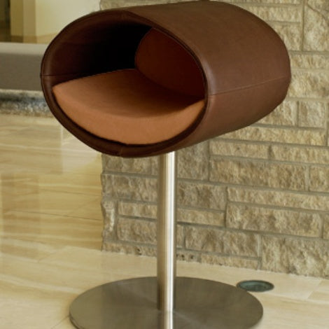 Luxury Rondo Real Leather Cat Stand Brown