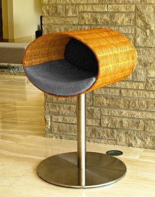 Luxury Rondo Wicker Cat Stand Medium Grey