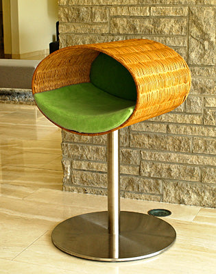 Luxury Rondo Wicker Cat Stand Pea Green