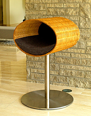 Luxury Rondo Wicker Cat Stand graphite