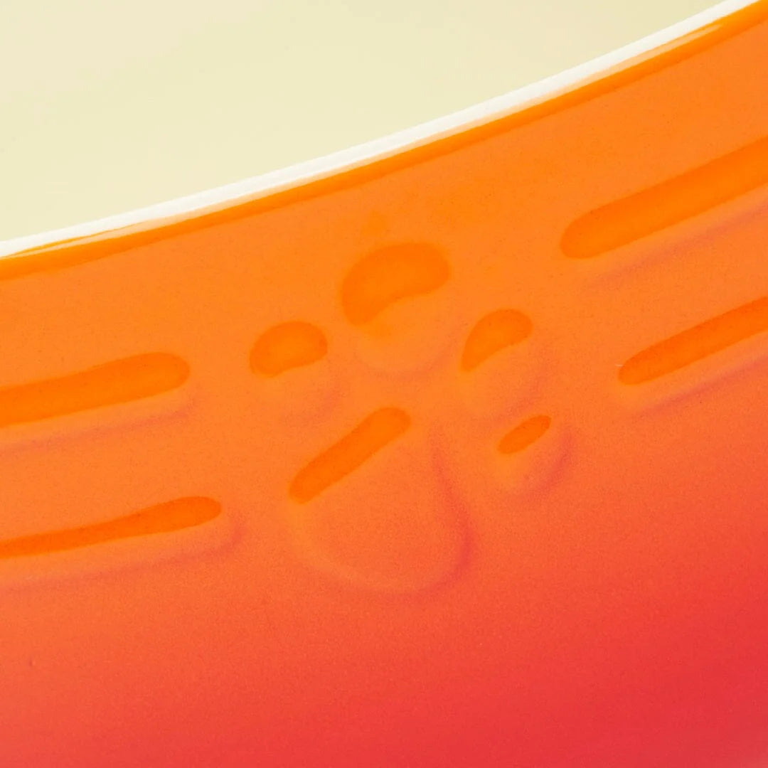Ombre 2 Piece Cat Food Bowl & Saucer Set - Orange