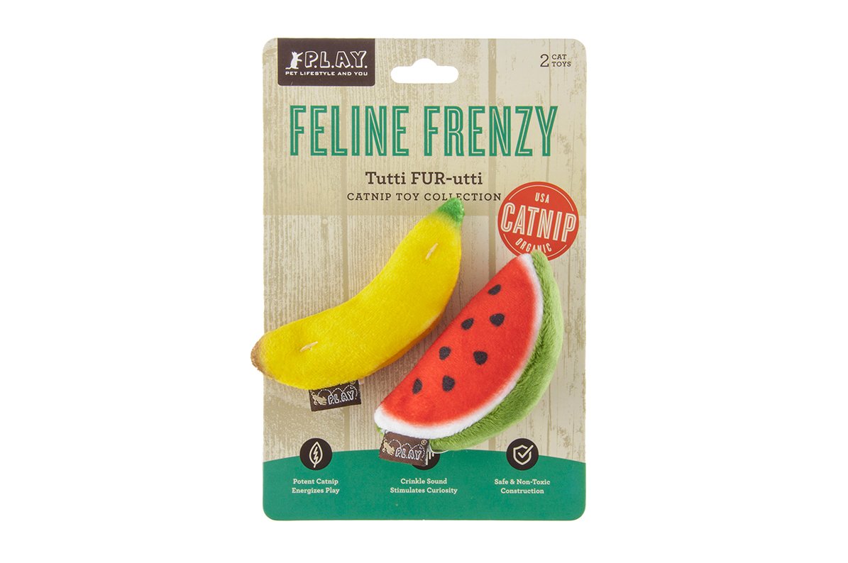 PLAY Feline Frenzy Tropical Fruits Cat Toy Set of 2