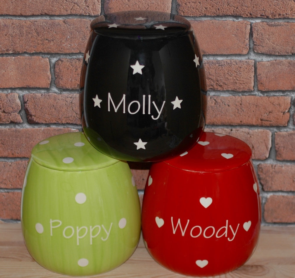 Personalised Ceramic Solids Cat Treat Jars