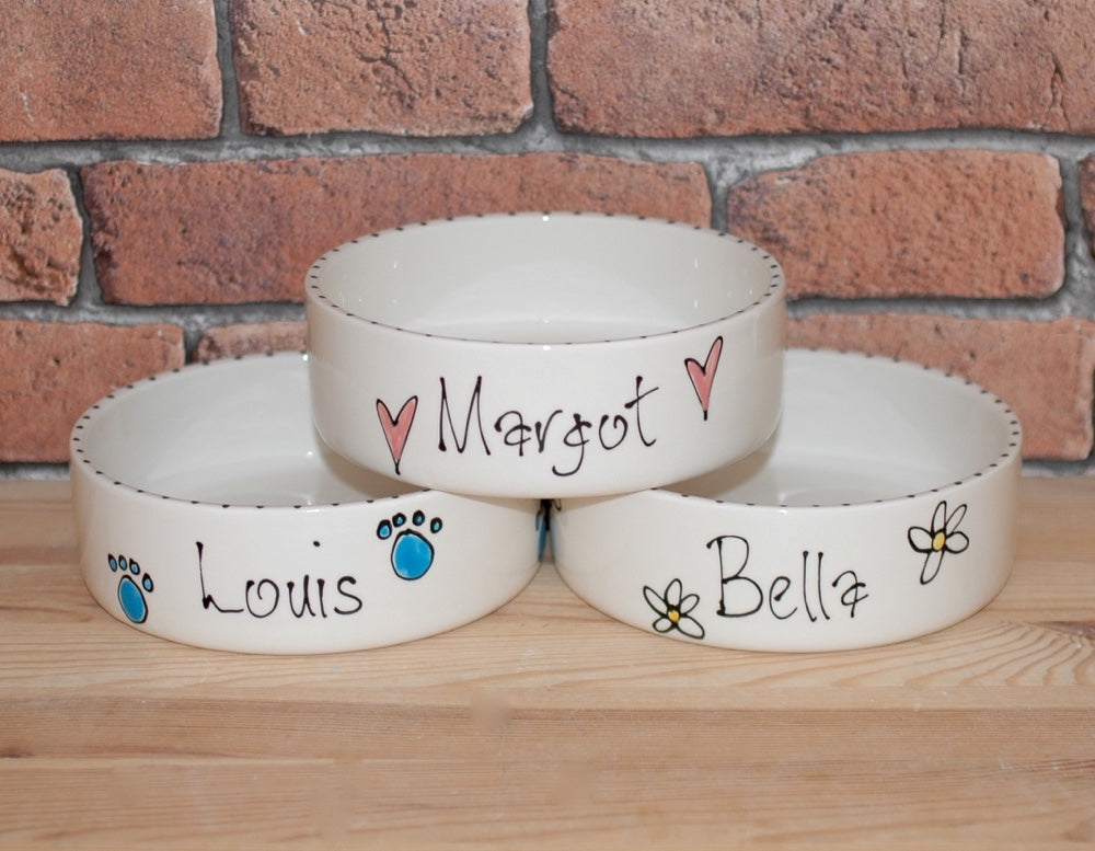 Personalised Ceramic Whimsical Cat Bowls