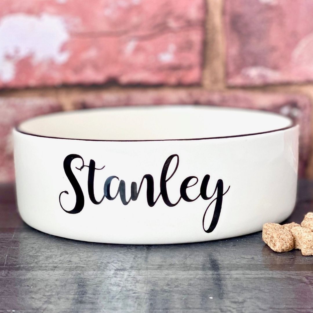Personalised Script Font Design Cat Bowl 3