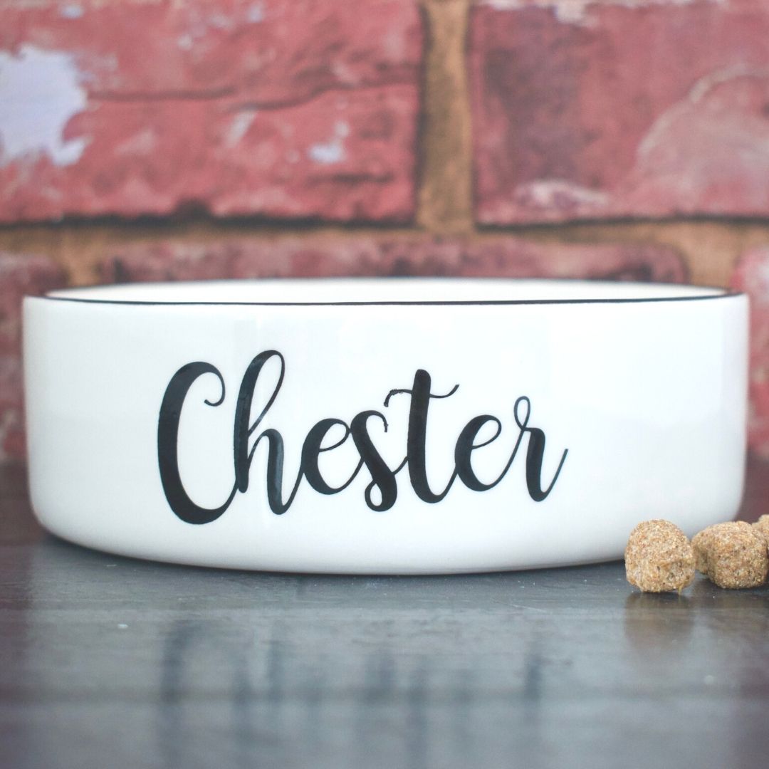 Personalised Script Font Design Cat Bowl 4