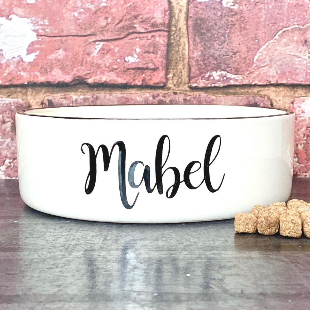 Personalised Script Font Design Cat Bowl 5