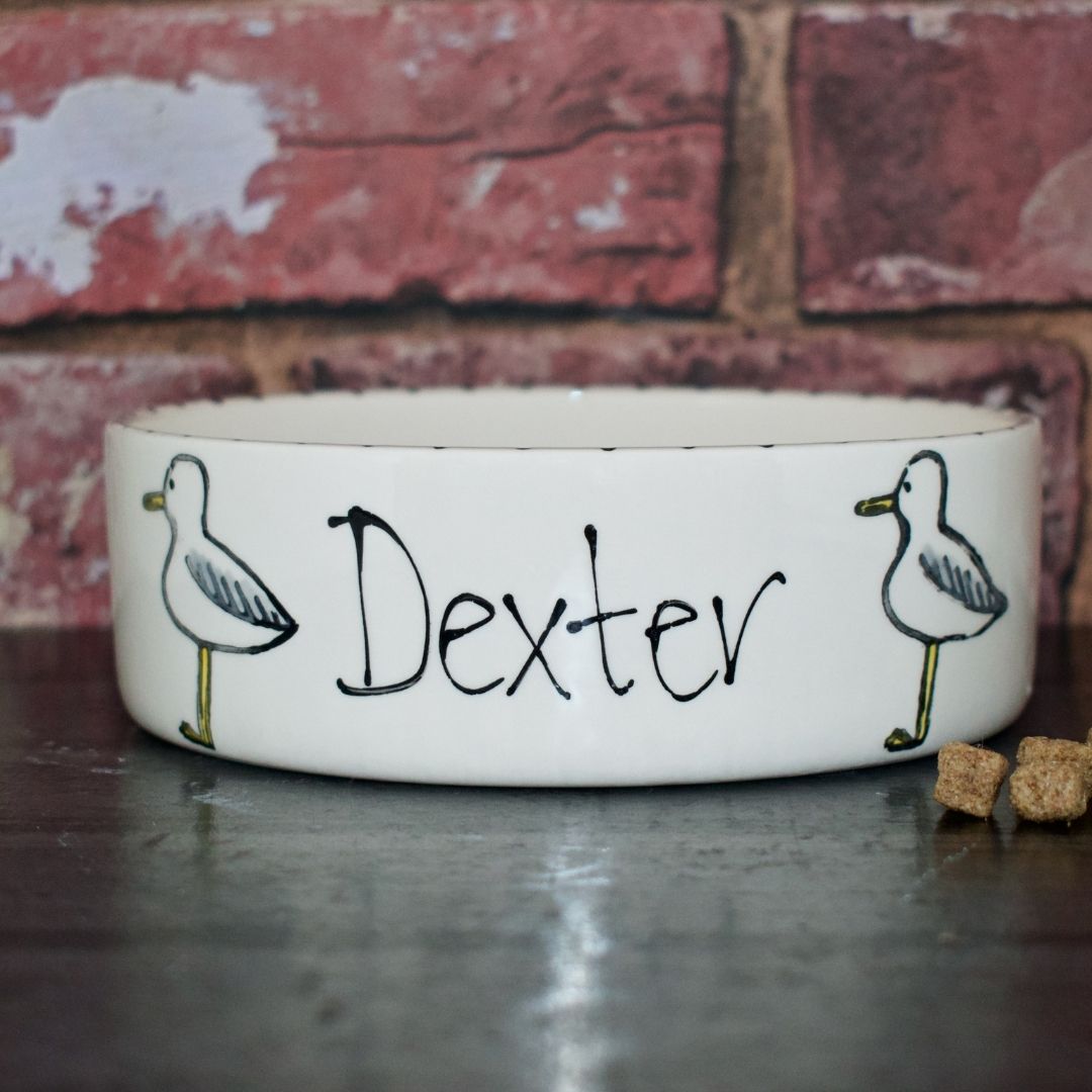 Personalised Seagull Design Cat Bowl 2