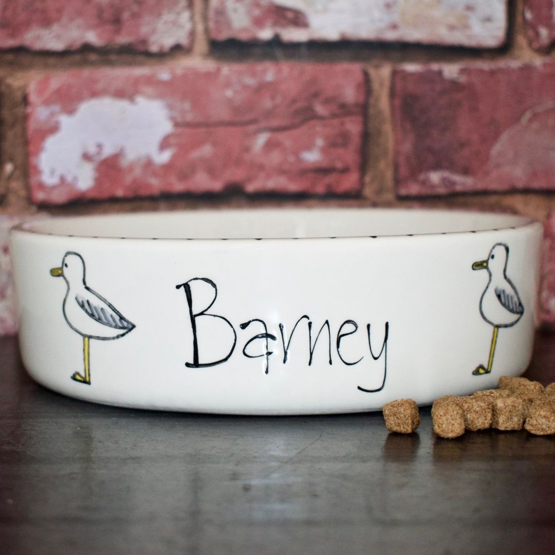 Personalised Seagull Design Cat Bowl