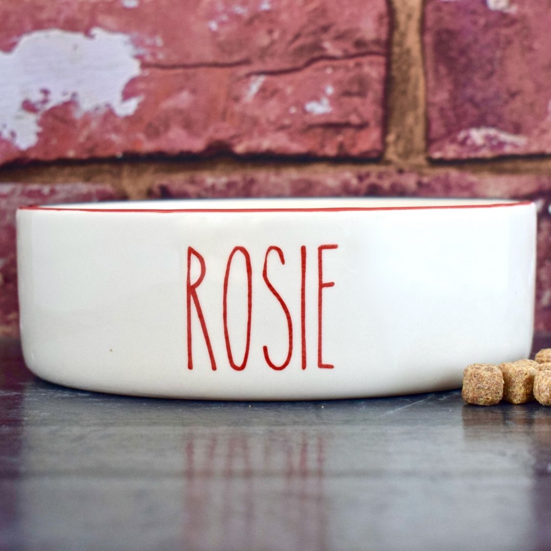 Personalised Skinny Font Design Cat Bowl 2