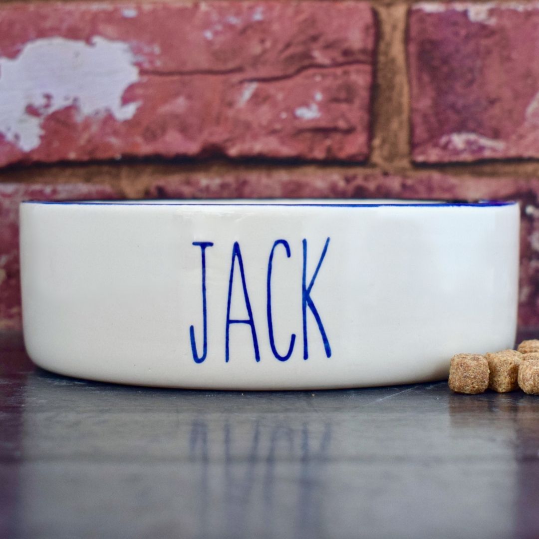 Personalised Skinny Font Design Cat Bowl 3