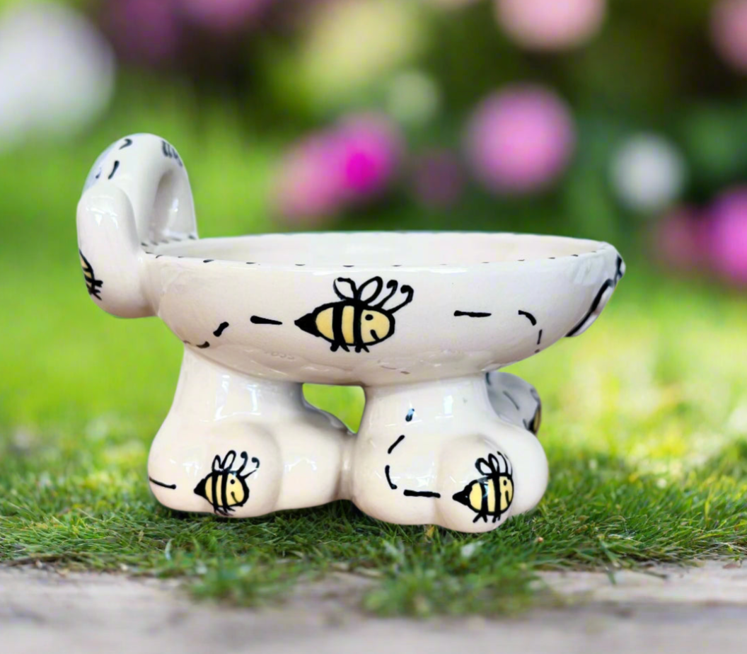 Personalised Cat Legs Bowl - Bee Design