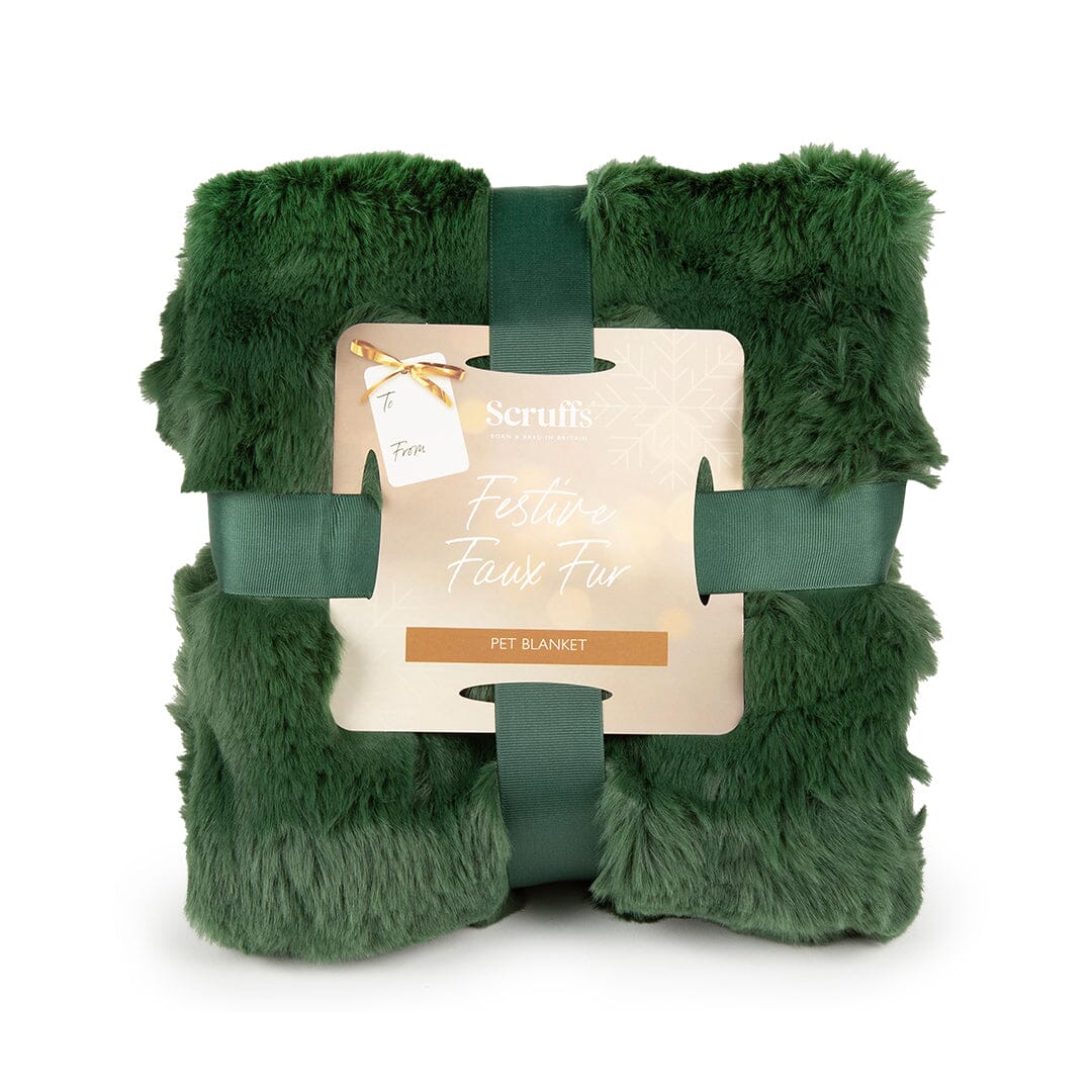 Scruffs Festive Fur Pet Blanket - Green