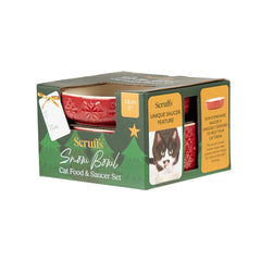 Scruffs Snow Bowl Food & Saucer Gift Set - Burgundy