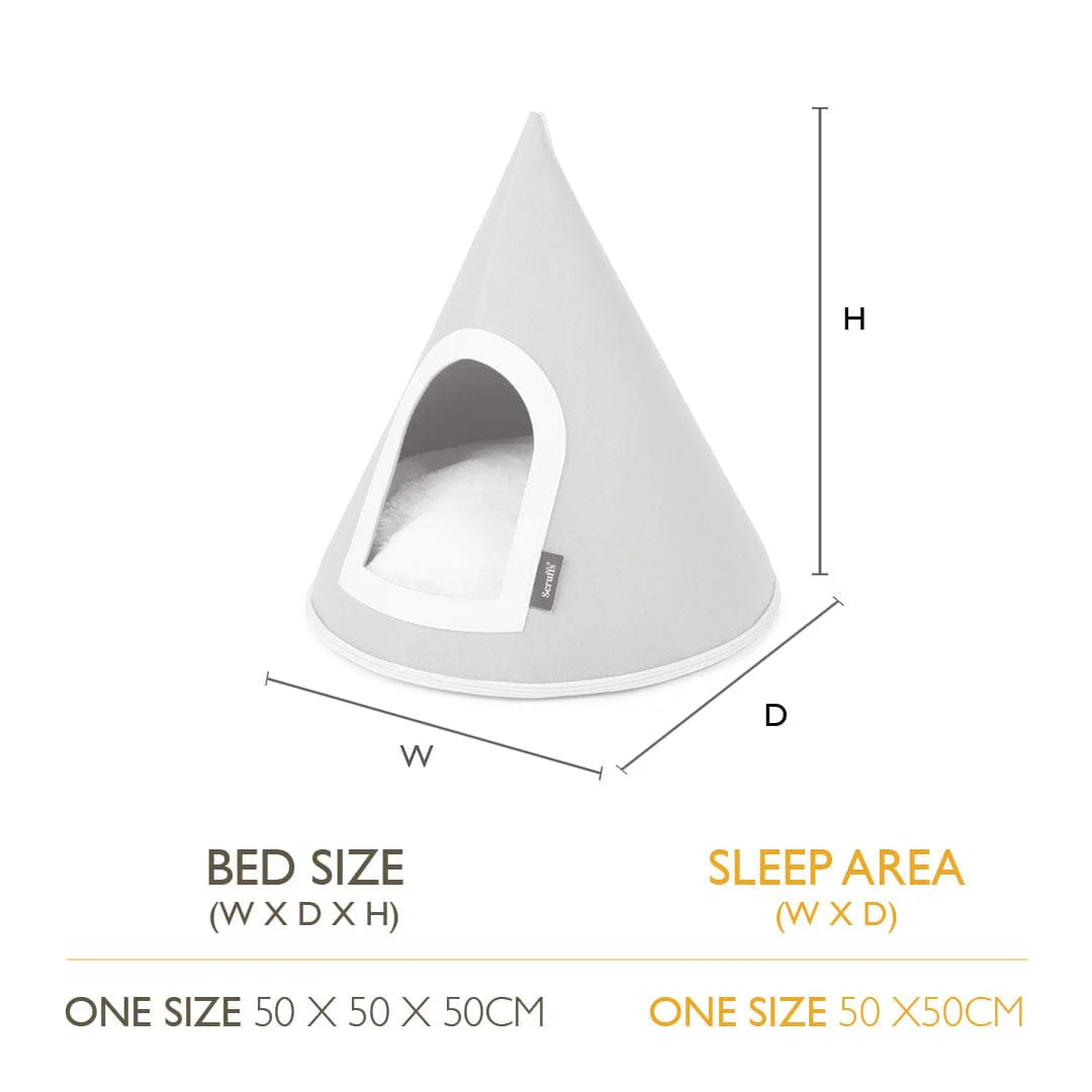Stockholm Felt Cone Cat Bed - Tan