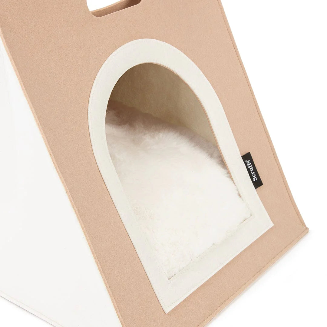 Stockholm Felt Bag Cat Bed - Tan