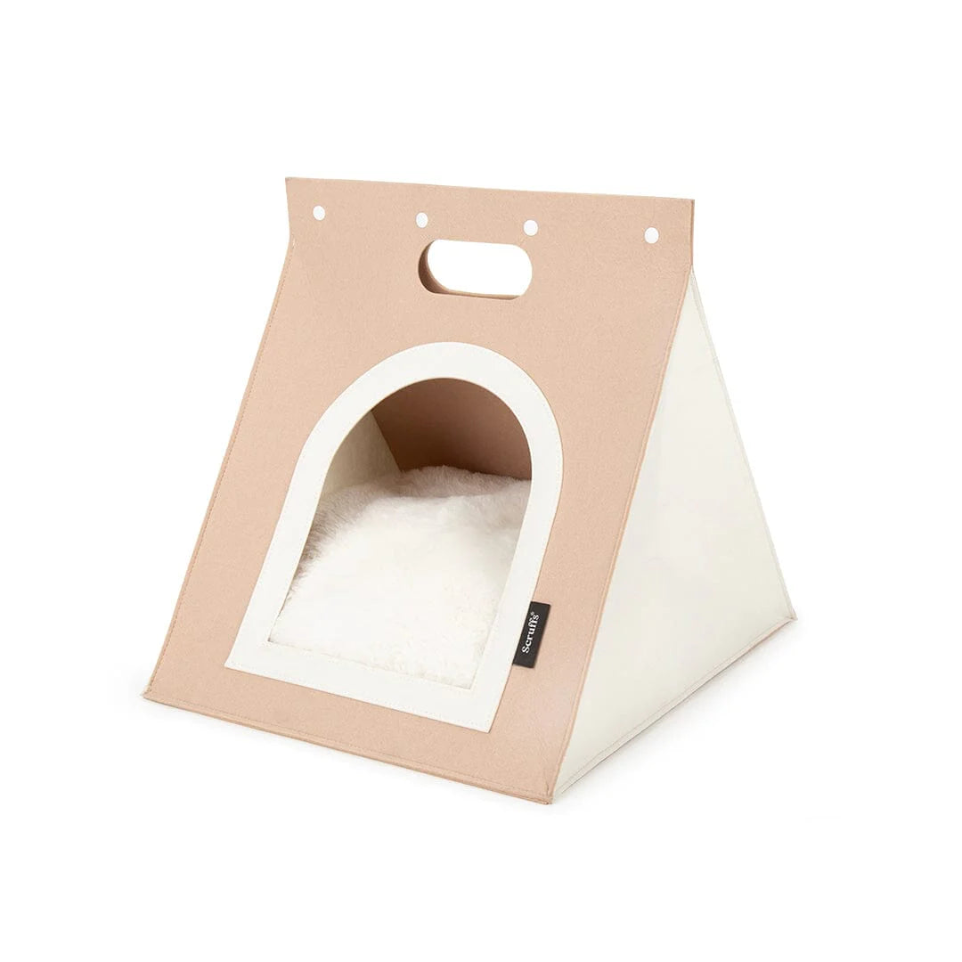 Stockholm Felt Bag Cat Bed - Tan
