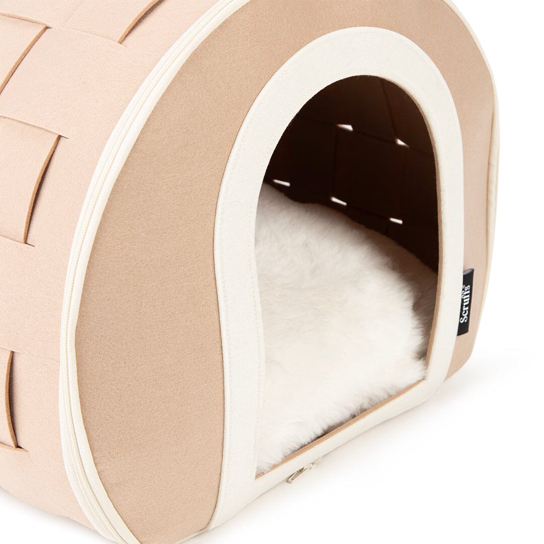 Stockholm Felt Cave Cat Bed - Tan