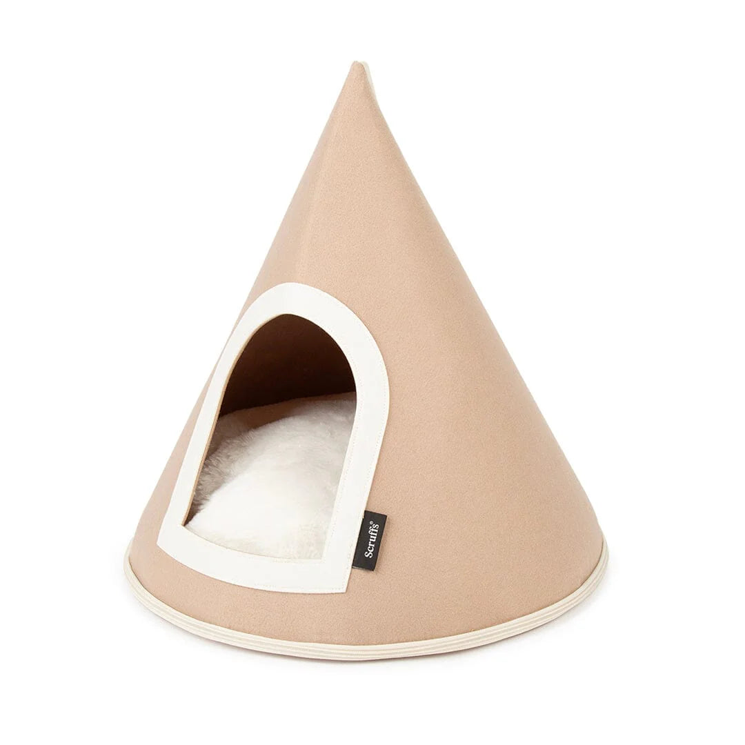 Stockholm Felt Cone Cat Bed - Tan