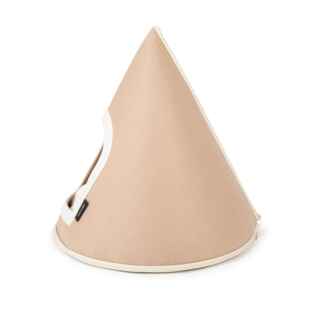 Stockholm Felt Cone Cat Bed - Tan
