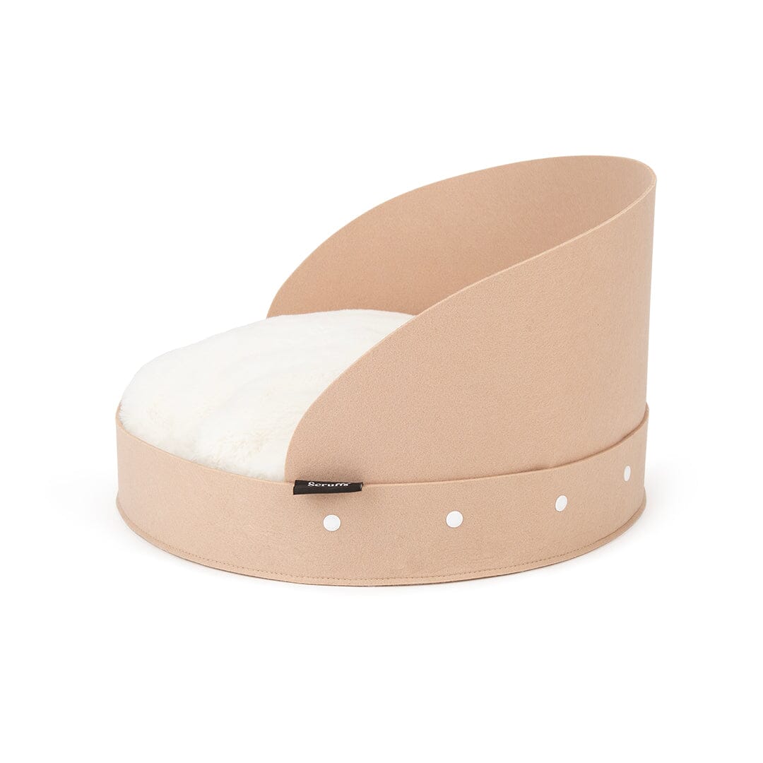 Stockholm Felt Round Cat Bed - Tan